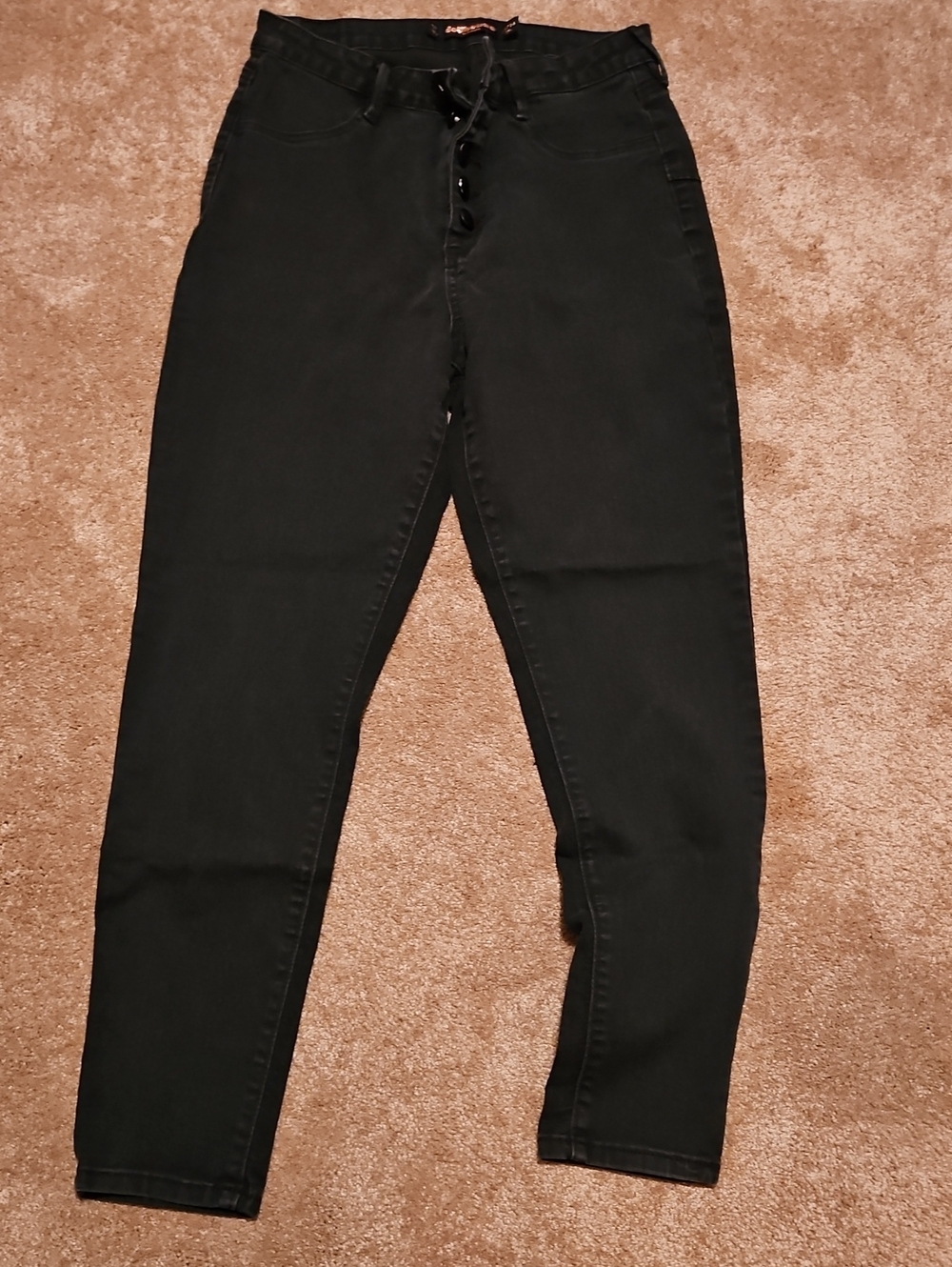 Dollhouse High-Rise Black Button-Fly Jeans